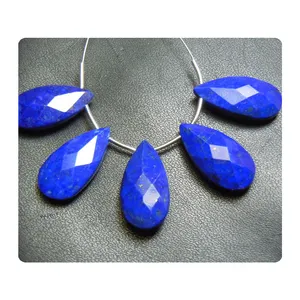 Großhandel Bulk Lapislazuli Perlen Lpis Lazuli Birne Brio lette Facettierte Lapis Schmuck Herstellung Perlen 5PC-10X20 MM