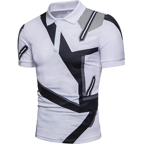 Polo décontracté à manches courtes pour hommes, impression par sublimation, joli design, t-shirts de tennis en blocs de couleurs - Product Image 2