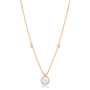 Colgante de diseño de piedra de circón redondo, joyería de plata de ley 925 hecha a mano al por mayor turca - Product Image 3