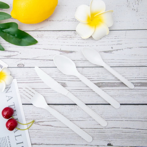 100% Compostable Cutlery Set| 4in 1|PLA| NO PLASTIC| Long Utensil| Heavy Duty| All Plant Based