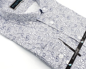 Camisa de Hombre de Popelina Floral con Estampado Digital, Corte Entallado, Transpirable, Ecológica, Primavera Verano, Hecha en Turquía, Camisas de Algodón - Product Image 2