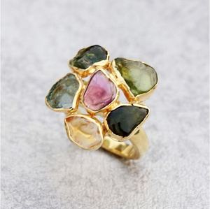 925เงินสเตอร์ลิงชุบทองหลายทัวร์มาลีนแหวนที่มีคุณภาพดีผู้ค้าส่งราคา - Product Image 1