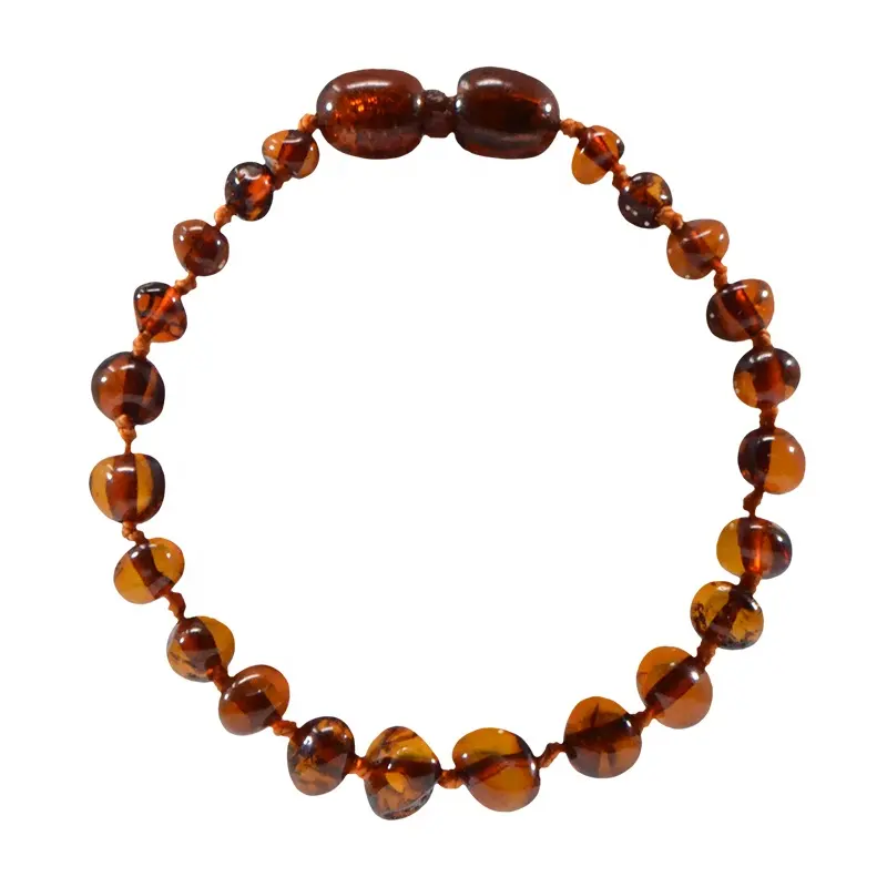 Cuentas de ámbar brazalete de bebé pulsera-Cognac-pulsera o collar de mejor venta de ámbar del Báltico natural para los niños cuentas de ámbar