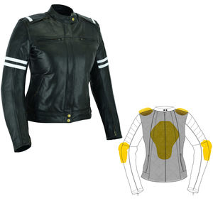 Veste en cuir de moto pour femmes, veste en cuir de vache de qualité AA, Protection Prime, approuvé CE - Product Image 1