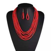 Kalung Choker Bunga Boho Bordir Modern Antik Manik-manik Kaca Buatan Tangan Kristen Baru Hadiah Ulang Tahun Pernikahan Wanita