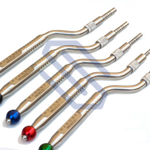 Lot de 5 instruments manuels d'osteotomes dentaires pour implants, avec embouts courbés ajustables et codés par couleur, en acier inoxydable, certifiés CE - Product Image 2