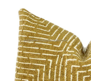 Ấn Độ Bán Buôn Handmade Bogolan Khối In Phi Bùn Vải Lấy Cảm Hứng Từ Bông Vải Sofa Trang Trí Ném Gối Đệm Bao Gồm - Product Image 4