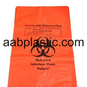 Sac de déchets médicaux de sac rouge de biohazard et sac de polyéthylène de déchets médicaux - Product Image 2
