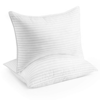 Taie d'oreiller de sommeil unie en coton tissé couvre la coquille d'oreiller avec pipping