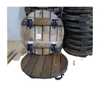 Chariot de jardin en bois à quatre roues avec pot de fleurs intégré, diamètre 300 mm, personnalisable OEM, capacité de charge 80 kg, déplacement facile, garantie 3 ans