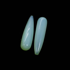 Chalcédoine aquatique naturelle, pierre précieuse en vrac, 26x7mm, goutte, perles lisses pour bracelet, 10,80 carats, Ishu Gems IG20987 - Product Image 5