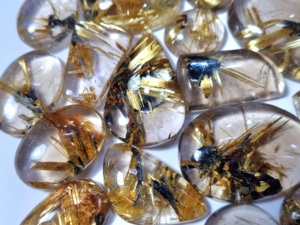 Thạch Anh Rutile Vàng Tự Nhiên Và Hematite Cabochon Trộn Hình Dạng Đá Quý Hiếm Chất Lượng Hàng Đầu - Product Image 3