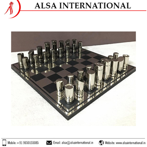 Wholesaler Top Selling Custom Own Logo Design Metal Players Large <b>Chess</b> <b>Board</b> <b>Set</b> Available Buy at Cheap Price - Product Image 3