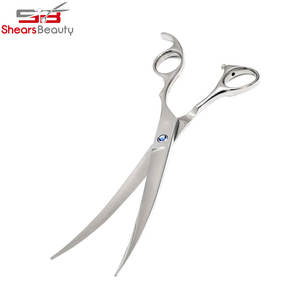 กรรไกรตัดขนสัตว์เลี้ยงแบบโค้งสำหรับคนถนัดขวา ผลิตจากเหล็กกล้าไร้สนิม 4Cr13 คุณภาพสูง พร้อมด้ามจับยาง ราคาดีที่สุด รับทำโลโก้ตามสั่ง - Product Image 6