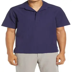 באיכות גבוהה גברים של חולצה מוצק קצר שרוול Popover פולו 100% כותנה פולו חולצה מזדמן קצר שרוול חולצת פולו גברים