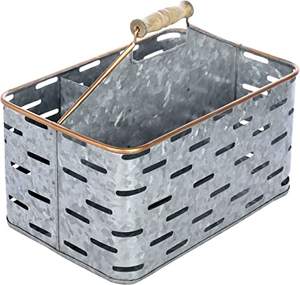 Grand caddie de cuisine galvanisé Design unique Forme personnalisée Parfait pour la vaisselle Rangement en étain Pièce d'organisation élégante - Product Image 6