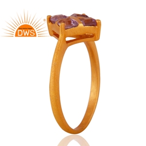 Amazing Purple <b>Amethyst</b> Gemstone <b>Ring</b> Jewelry Wholesaler 22k Gold Plated <b>Silver</b> New Women's <b>Ring</b> Jewelry Manufacturer - Product Image 2