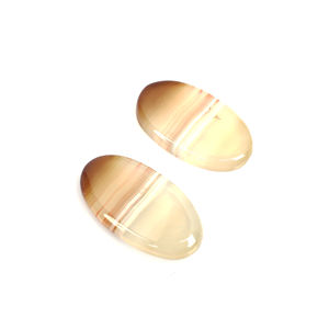 Cabochon ovale et ample, 1 paire de pierres précieuses, 32x17mm, Agate en dentelle brune, de qualité supérieure, pour bijoux - Product Image 3