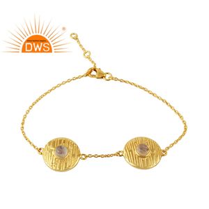 พื้นผิว925โซ่เงินสร้อยข้อมือผู้จัดจำหน่ายเครื่องประดับรุ้งพลอยสร้อยข้อมือสีเหลืองทองชุบเครื่องประดับผู้ค้าส่ง - Product Image 1