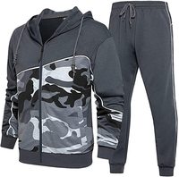 Survêtement léger en molleton à capuche zippé sur mesure pour homme, taille XL et plus, ensemble de jogging imprimé pour sports d'hiver et d'été