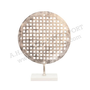 Escultura decorativa de Mesa para el hogar en Base de mármol Oficina Escritorio Diseño de lujo Adornos de metal Figura Escultura redonda de aluminio - Product Image 2