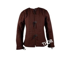 Chaqueta Gambeson acolchada de algodón marrón Medieval, abrigo, armadura, modelo impreso personalizado, tamaños estándar con Material metálico, tema de logotipo - Product Image 6
