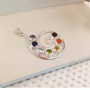 จี้จักระเงินแท้925เจ็ดดีไซน์ไม่เหมือนใครจี้เพชรที่มีคุณภาพยอดเยี่ยมการตั้งค่ากรอบเพชรแบบขายส่งเสน่ห์ทั้งเจ็ด - Product Image 4