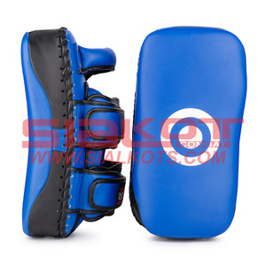 Thai Superior Kickboxing Curved <b>Kick</b> Pads Blacked - Cowhide Leather | Hot Selling Best Design <b>Kick</b> <b>Shield</b> - Product Image 1