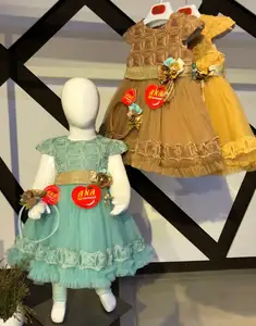 Dori Top Vestidos para niñas Hibrand Nueva colección Pink Body Frock/Baby Algodón Satén Estampado floral Conjuntos para fiestas de primavera Niños - Product Image 1