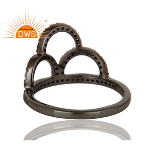 Bijoux en argent plaqué noires, anneau en pierre précieuse rose Tourmaline, magnifique, vente en gros, 925 - Product Image 5