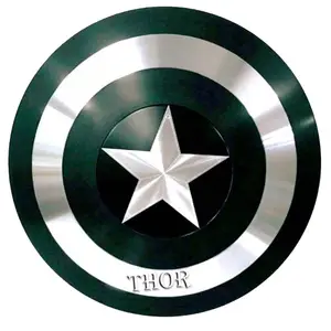 Medieval Captain Avengers Armor Round Battle Shield 24" Green Polished Star Design Armor Shield