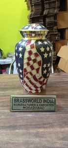 Prestige Brass Cremation Urn with Engraved Design <b>Funeral</b> <b>Supplies</b> from BRASSWORLD INDIA - Product Image 3