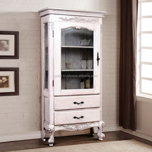 ตู้ตาข่ายสำหรับบ้านไร่ฝรั่งเศสทำด้วยมือ: ไม้มะฮอกกานีแข็งเหมาะสำหรับการจัดแสดงและการจัดเก็บที่หรูหรา - Product Image 2