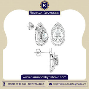 Magnifiques boucles d'oreilles en or blanc 10K Fournisseur indien - Product Image 3