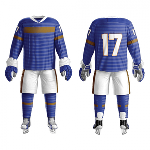 Haute Qualité Sublimation 100% Polyester matériel uniforme OEM Custom Design Logo Meilleure vente Offre Spéciale Hockey Sur Glace Uniforme - Product Image 6