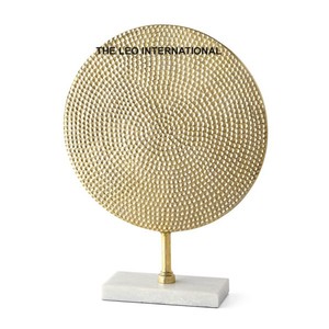 Base de marbre en métal d'acier inoxydable Sculpture plaquée or en forme d'arbre Sculpture décorative d'excellente qualité de style de fantaisie - Product Image 3