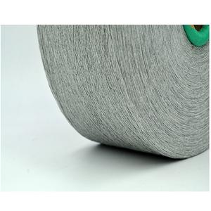 Recycle Bleached Sustainable Knitting Fancy <b>Yarn</b> Dark Blue/Gray Color Dyed <b>Blended</b> 50/50 Cotton Polyester Socks <b>Yarn</b> - Product Image 1