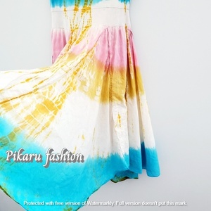 มินิเดรสกระโปรงอัดพลีทย้อมสี2024ของผู้หญิงแอฟริกันชายหาดฤดูร้อน - Product Image 3