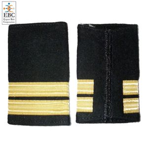 Epaulettes de Piloto Bordadas Personalizadas OEM, Camisa de Piloto Dorada con Luces LED Intermitentes de Tela Vaquera de Alta Calidad - Product Image 2