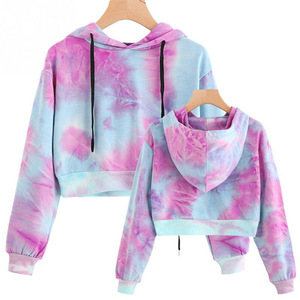 Haut court à capuche à manches longues pour femmes grande taille polaire polyester respirant technique lavée pour l'hiver sweats à capuche - Product Image 1