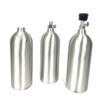 Bouteille de CO2 en alliage d'aluminium TPED 2L pour aquarium avec vanne marche/arrêt W21.8, pression de service 124 bars, certifiée ISO7866