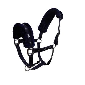 Cabestro de caballo de sillín inglés de nailon de alta calidad con relleno de piel, hebillas SS, ojales SS y cinta en todos los lados - Product Image 1