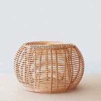 Table basse ronde moderne en rotin naturel et table centrale ou table à thé en bambou pour terrasse et chambre à coucher, mobilier de salon tressé, décoration