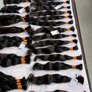 Paquete de cabello humano tejido indio sin procesar 100%, cabello de grado 10A de alta calidad, paquetes de cabello humano ondulado virgen peruano a granel - Product Image 1