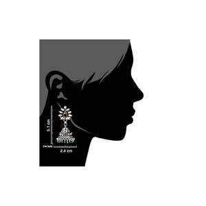 แฮนด์เมดแบบดั้งเดิมชนเผ่าที่มีสไตล์92.5เงินสเตอร์ลิงชาติพันธุ์ Jhumki เรียงรายสำหรับผู้หญิงขายส่ง5.1เซนติเมตร NSJ-799 - Product Image 2