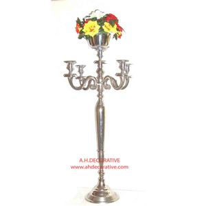 Candelabra 5 <b>Candle</b> With Hanging Crystal Drop Luxury Wedding Centerpiece Decorative Handmade Metal Candelabra For Decoration - Product Image 5