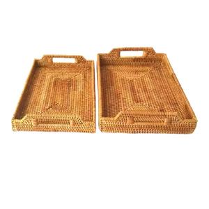 Plateaux de service en bambou et rotin faits à la main, luxe léger, petites assiettes à collation, plateau de rangement pour pâtisserie, vente en gros en provenance du Vietnam - Product Image 1