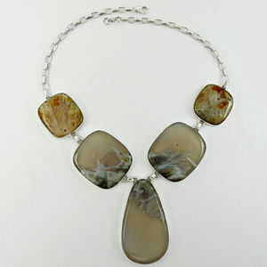 Collier vintage pour femmes bijoux fins fournisseurs de gros collier de pierres précieuses d'agate turque bijoux en argent sterling 925 faits à la main - Product Image 2