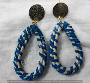 Rattan Earring Geometric Fashion Bohemian <b>Crochet</b> Weave Earrings Popular Various Styles Woman Handmade Rattan - Product Image 3