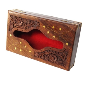 Boîte à mouchoirs en bois multi-usages de style américain durable QUALCOSA INTERNATIONAL - Product Image 2